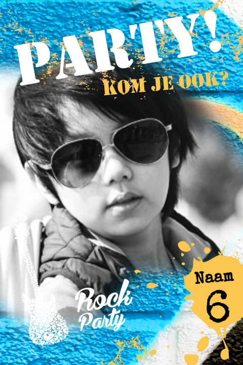 Stoere uitnodiging kinderfeestje party