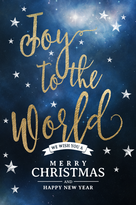 Chique kerstkaarten Joy to the world
