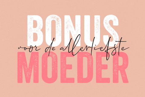 Moederdag kaart bonus moeder roze