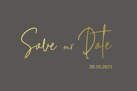 Save our date kaart goudfolie typografie zelf maken