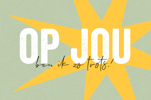 Trots op jou kaart hippe typografie