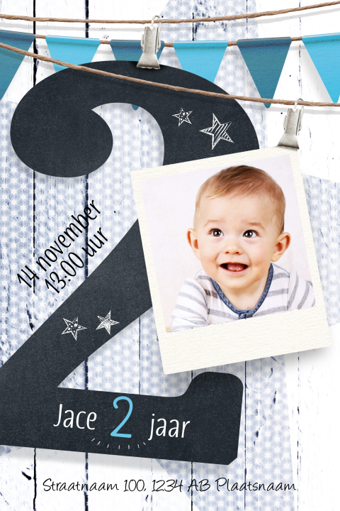Uitnodigingen 2 jaar jongen verjaardag