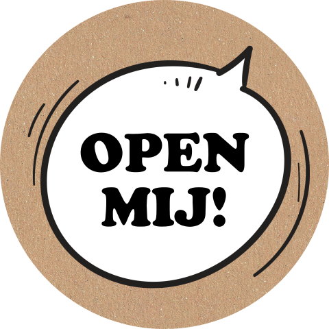 Sticker sluitzegel Open mij praatballon