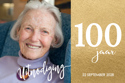 100 jaar uitnodigingen met foto goud