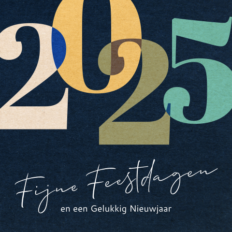 Zakelijke kerst en nieuwjaarskaart 2025 blauw