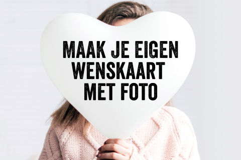 Wens kaart met eigen foto zelf ontwerpen en versturen liggend