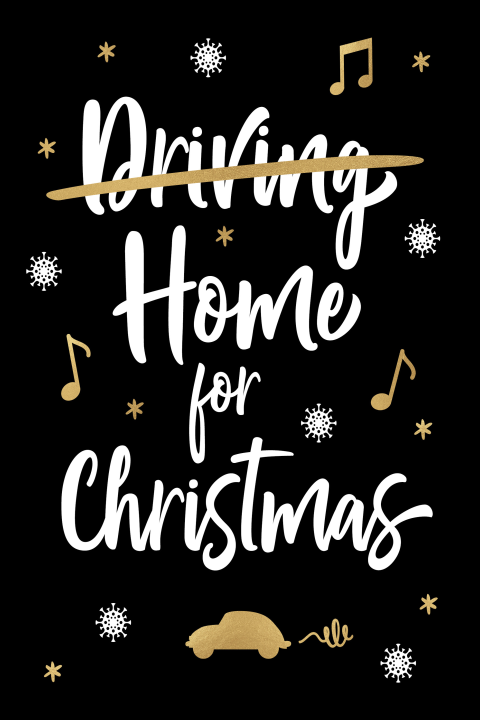 Grappige kerstkaart Home For Christmas