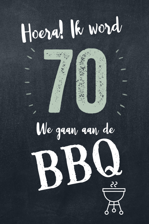 Grappige uitnodiging 70 jaar BBQ feest