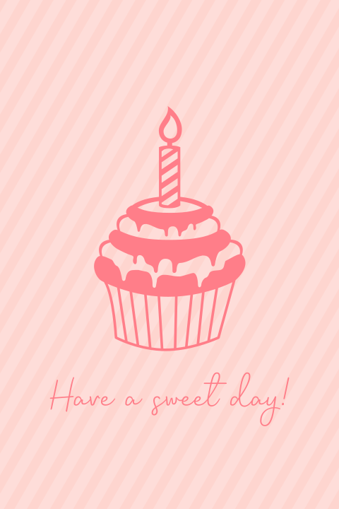 Verjaardagskaart Happy Birthday Cupcake roze