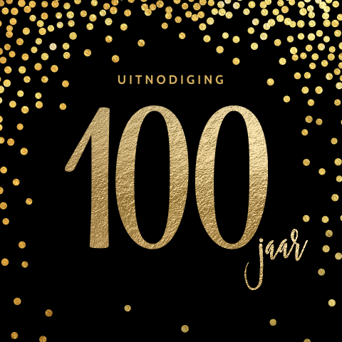 Elegante 100 jaar uitnodigingen verjaardag zwart goud