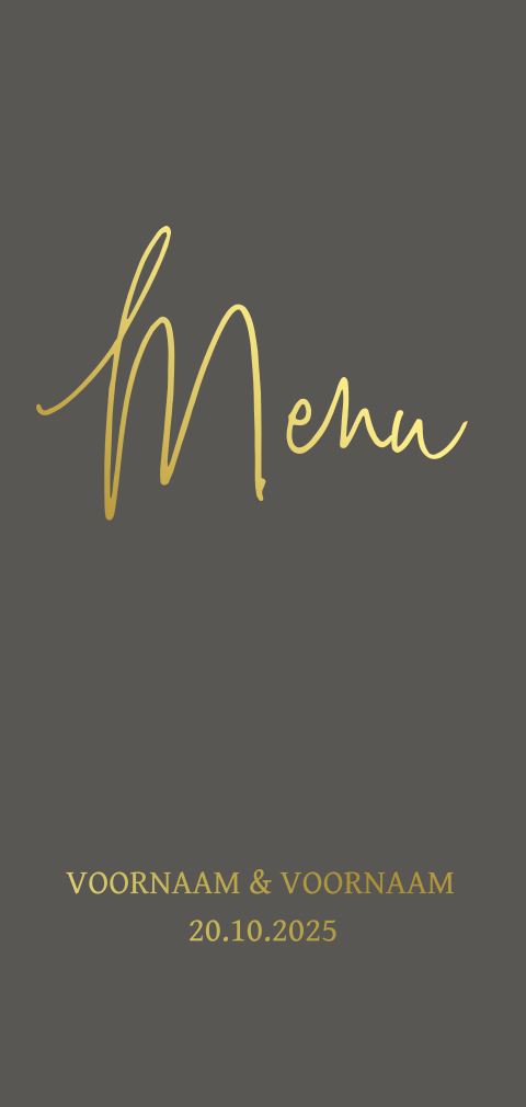 Menukaart goudfolie typografie zelf maken