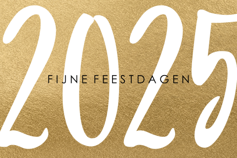 Nieuwjaarskaarten 2025 met jaartal goud look
