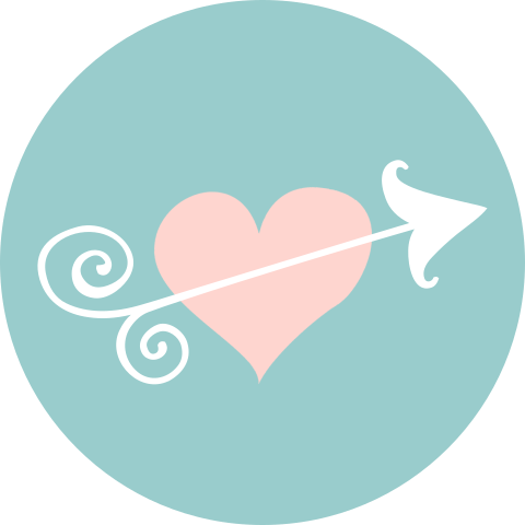 Sluitzegel met cupido pijl en hartje blauw roze