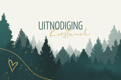 Kerst uitnodiging met kerstbomen waterverf
