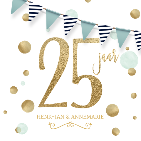 Jubileum 25 jaar uitnodiging feest vlaggen