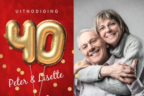 Uitnodiging 40 jaar getrouwd jubileum robijn