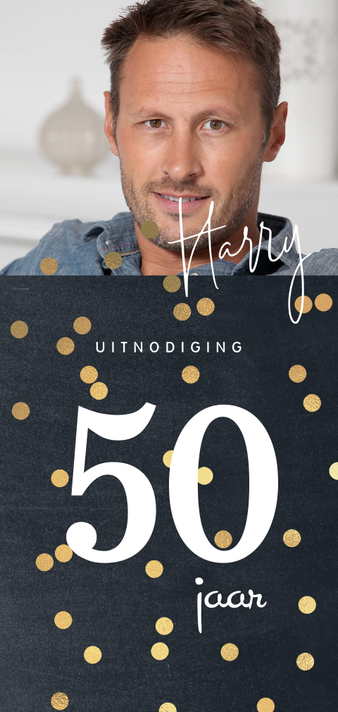 Uitnodiging 50 jaar verjaardag met foto