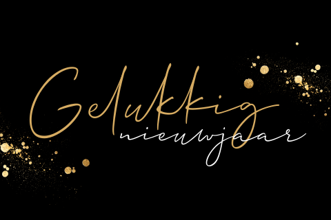 Stijlvolle nieuwjaarskaarten minimalistisch zwart goud