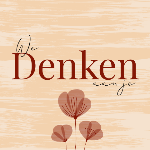 We denken aan je kaart bloemetjes illustratie waterverf