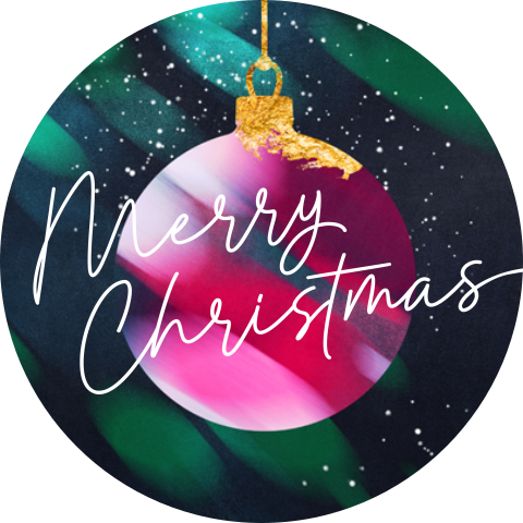 Mooie sluitstickers met hippe kerstbal