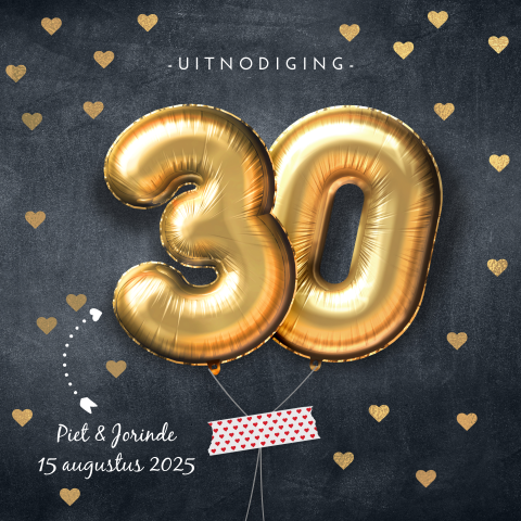 Hippe 30 jarig huwelijks jubileum uitnodiging
