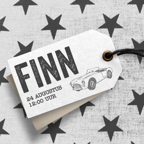 Stoer geboortekaartje sterren jongen