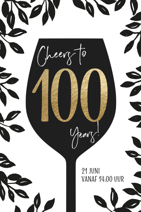 Cheers verjaardag uitnodigingen 100 jaar