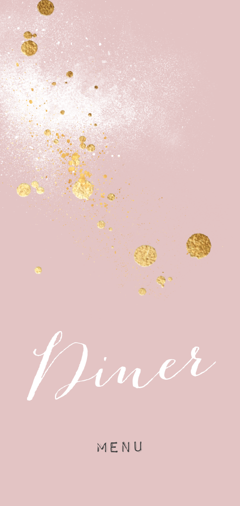 Menukaart chique goud roze