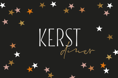 Uitnodiging voor kerst diner of feest maken met  feestelijke sterren