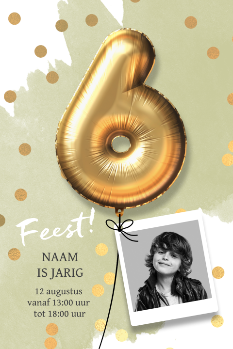 Uitnodiging kinderfeestje 6 jaar jongen