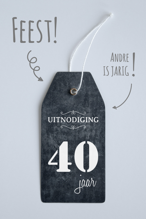 Verjaardag uitnodiging label 40 jaar