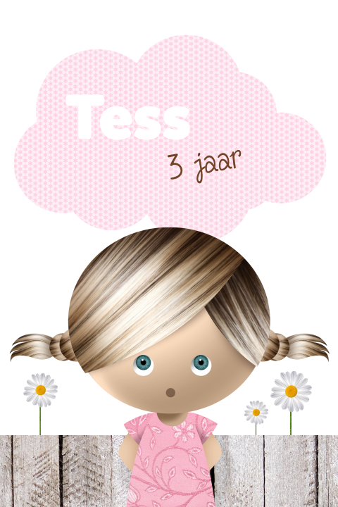 Originele uitnodiging Kinderfeestje 3 Jaar Meisje