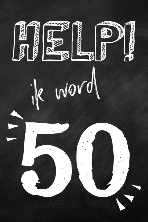 Help ik word 50 grappige uitnodiging