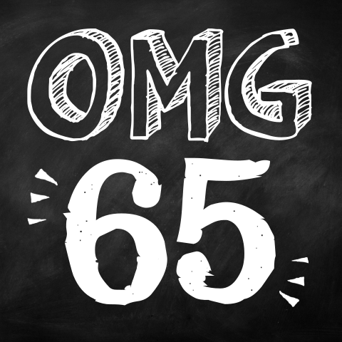 OMG 65 jaar grappige uitnodiging