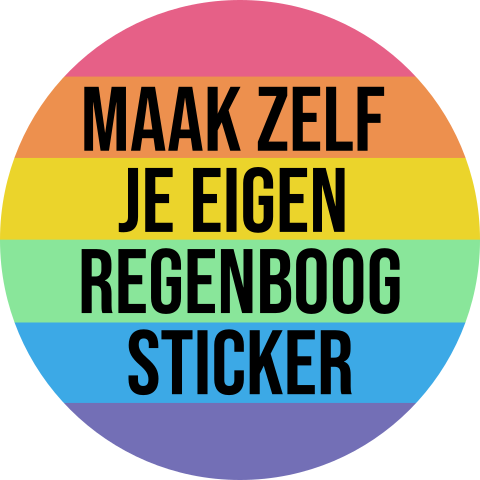 Regenboog sticker zelf maken 25 stuks 35mm