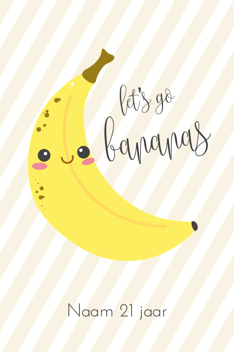 Let's go bananas verjaardag uitnodiging