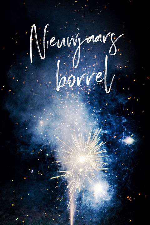 Nieuwjaarsborrel uitnodiging vuurwerk