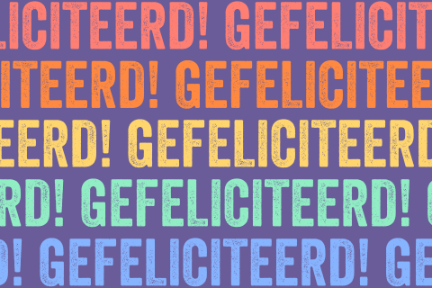 Felicitatie kaart regenboog gefeliciteerd