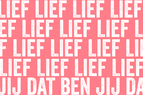 Lief kaartje Lief dat ben jij typografisch design wenskaart