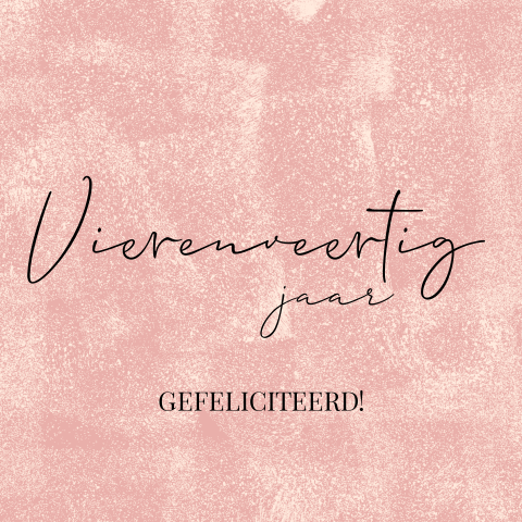 Mooie verjaardagskaart met leeftijd geschreven roze