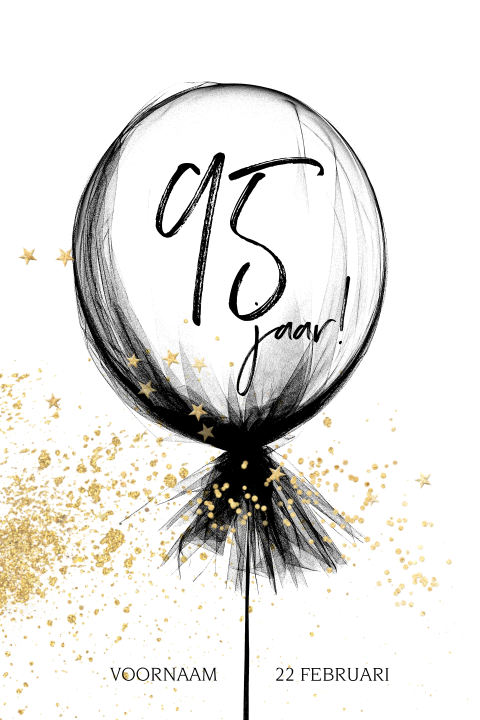 Trendy Verjaardag uitnodigingskaart 95 jaar ballon