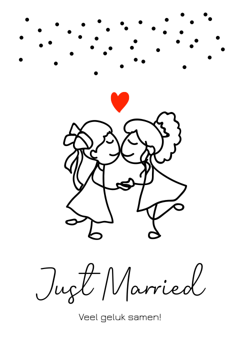 Felicitatiekaart gay huwelijk vrouwen hippe illustratie