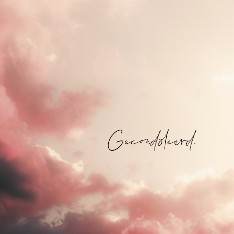 Condoleance kaart hemel lucht wolken roze