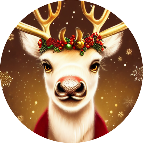 Originele kerst sticker rendier prins