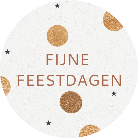Sluitstickers kerst eigen tekst en gouden stippen