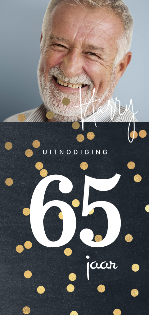Uitnodiging 65 jaar verjaardag met foto