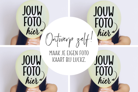 Mooie fotokaart collage 4 foto's en cirkel