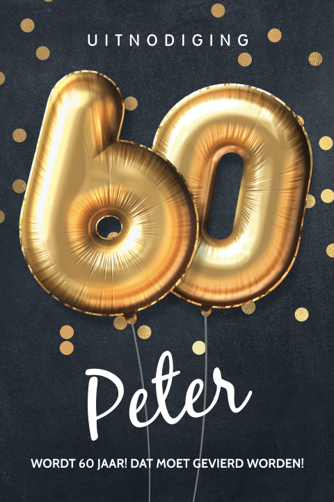 Utnodigingen 60 jaar man verjaardag ballonnen