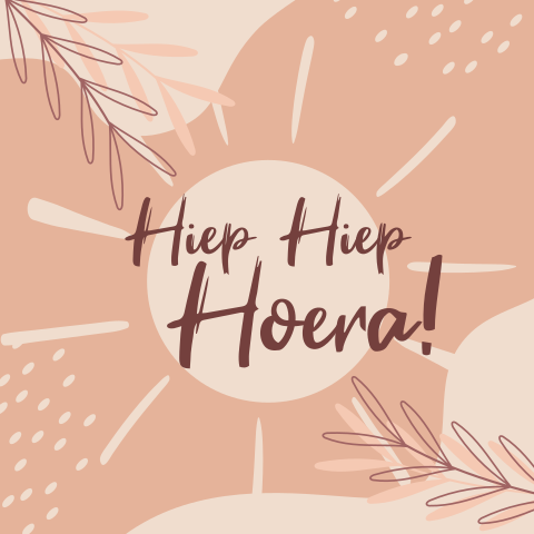 Verjaardagskaart Hiep Hiep Hoera Boho design