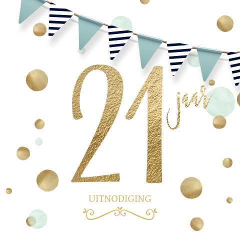 Mooie uitnodiging verjaardag 21 jaar